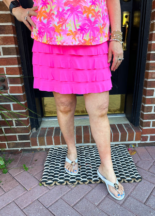 Lulu B Bright Hot Pink Cha Cha Skort