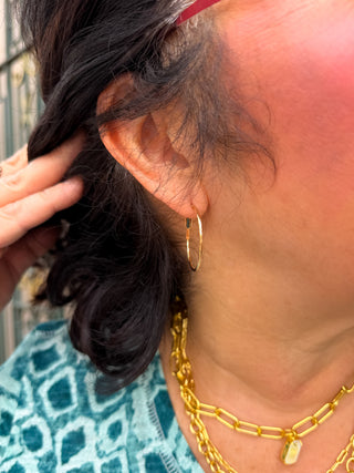 Simple Gold Hoops Earrings