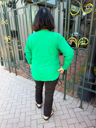 Lulu B Emerald 2-Pocket Cashmere Top