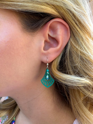Adajio Teal Beaded Earrings