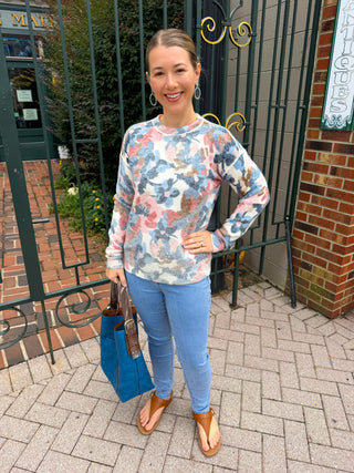 Charlie B Reversible Printed Sweater in Dream