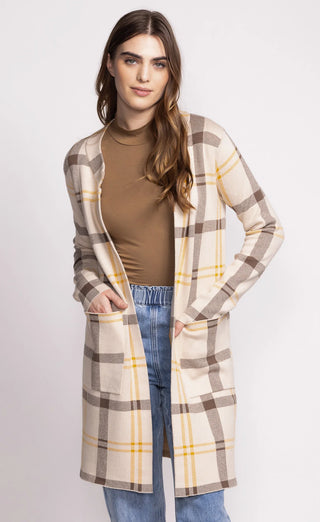 Yellow Plaid Harmon Cardigan