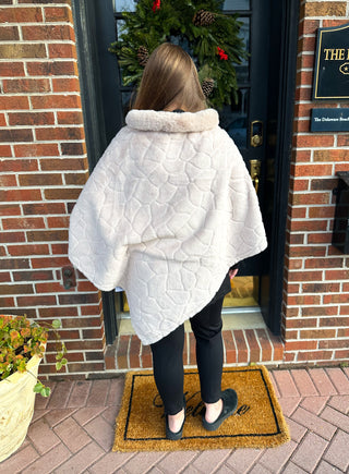 Cream Faux Fur Poncho