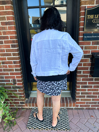 Lulu B Black and White Cocktails Zip Skort