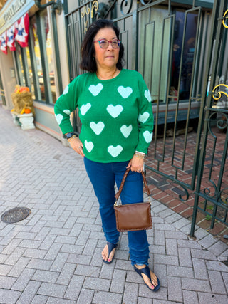 Lulu B Emerald Hearts Sweater