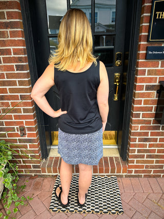 Beachtime by Lulu B Black Abstract 2-Pocket Skort