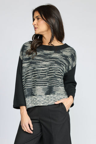 Olivia by Habitat Space Dye Knit Crewneck Sweater Black 4