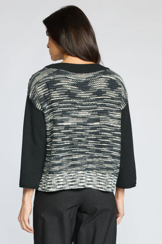 Olivia by Habitat Space Dye Knit Crewneck Sweater Black 5