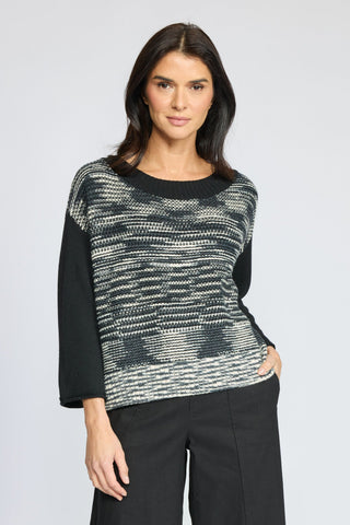 Olivia by Habitat Space Dye Knit Crewneck Sweater Black 7