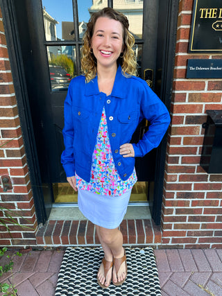 Tango Mango Power Blue Linen Jacket