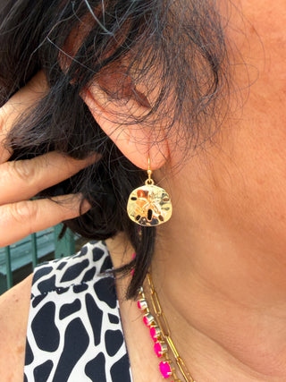 Gold Sand Dollar Earrings