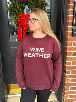 Wine Weather Knit Sweater