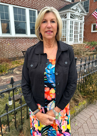 Tango Mango Stretch Linen Jacket Black