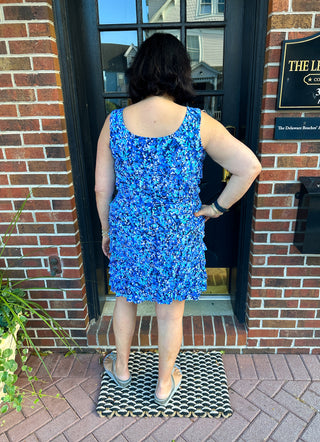 Lulu B Dark Blue Vine Cha Cha Dress