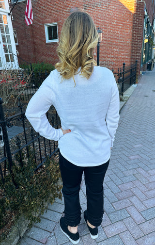 Lulu B White Heart Sweater