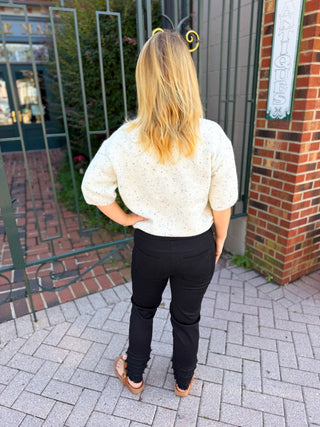 Lulu B Denim Fringe Pant Black