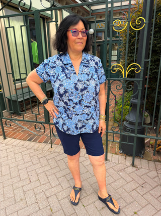 Beachtime by Lulu B Navy 10” Seersucker Short