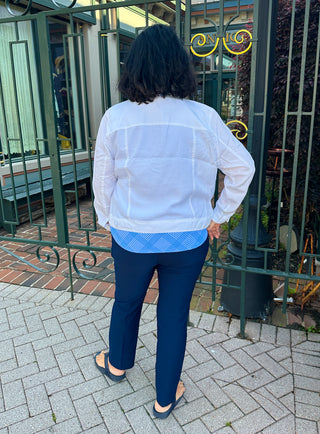 Bangladine by Lulu B Navy Pull-On Ankle Pant