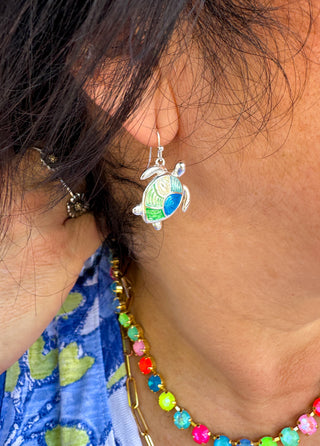 Multicolor Turtle Earrings