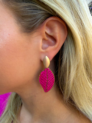 Pink Feather Earrings