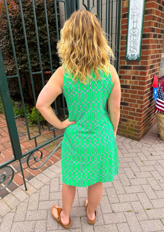 Lulu B Clear Kelly Lattice UPF 50+ Open Cut Dress