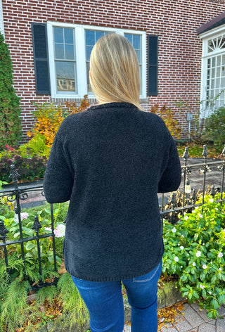 Lulu B Black Lewes Chenille Sweater