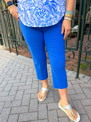 Beachtime by Lulu B Blue Seersucker Capri