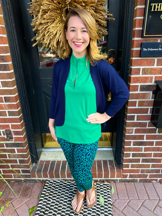 Lulu B Emerald Giraffe Secret Pocket Capri Legging