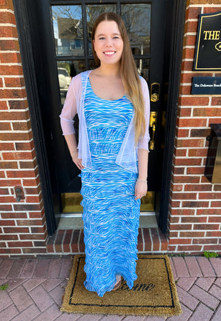 Tango Mango Blue Waves Maxi Cha Cha Dress