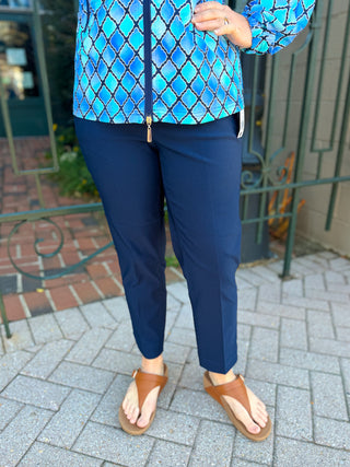 Lulu B Navy Bangladine Contemporary Capris