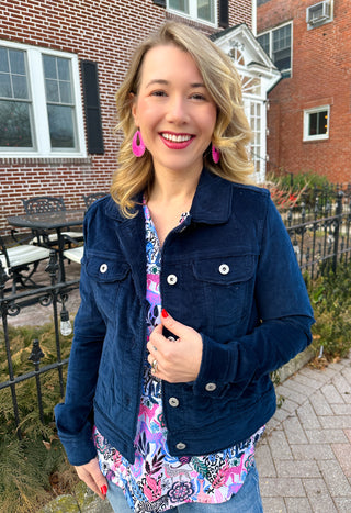 Lulu B Navy Velvet Jacket