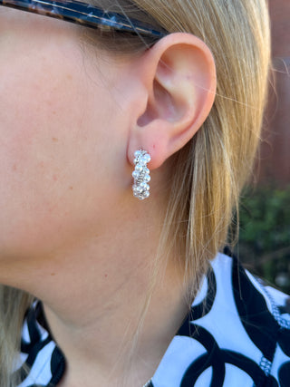 Twisted Silver and Pearl Earrings