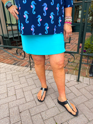 Lulu B Clearwater Turquoise Tahiti Zip Skort