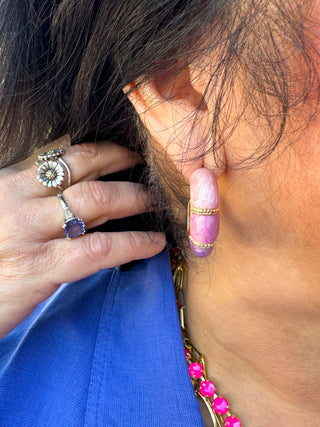 Pink Marble Earrings