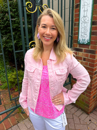Lulu B Clearwater Light Pink Linen Jacket