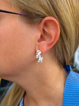 Twisted Silver and Pearl Earrings