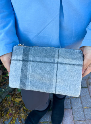 Riley Vegan Crossbody - Grey Plaid