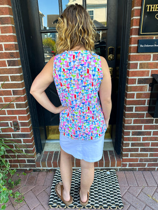 Beachtime by Lulu B Cocktail Hour Sleeveless V-neck Tank