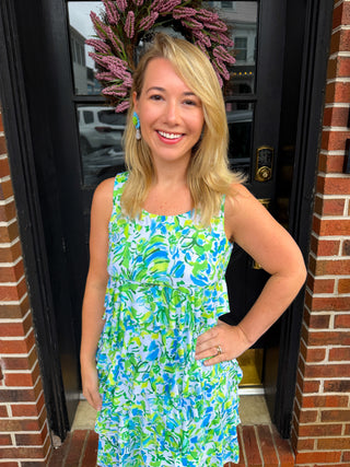 Tango Mango Seaside Garden Print Cha Cha Top