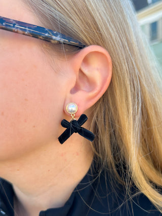 Black Bow Earrings