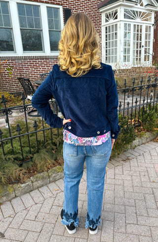 Lulu B Navy Velvet Jacket