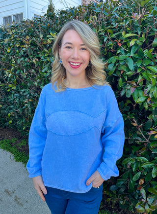 Cotton Lani Blue Fish Cotton Sweater