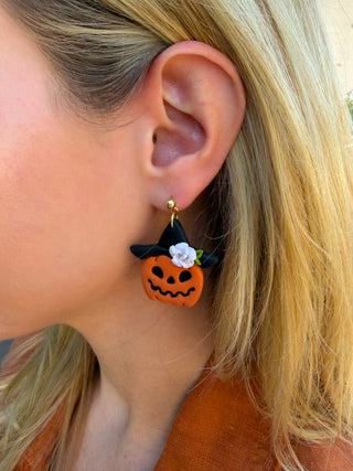 Halloween Pumpkin Clay Earrings