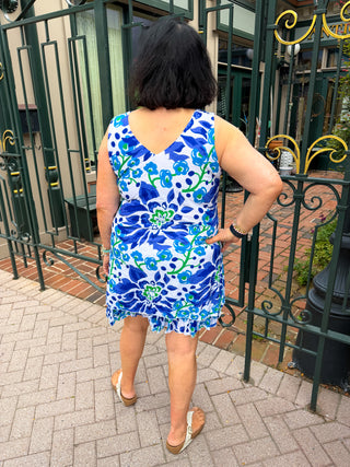 Tango Mango Sleeveless Island Blooms Multi Layer Dress