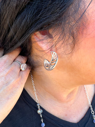 Silver Abstract Twisty Earrings