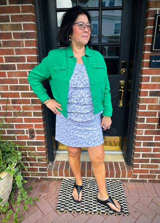 Lulu B White and Gold Cocktails Zip Skort