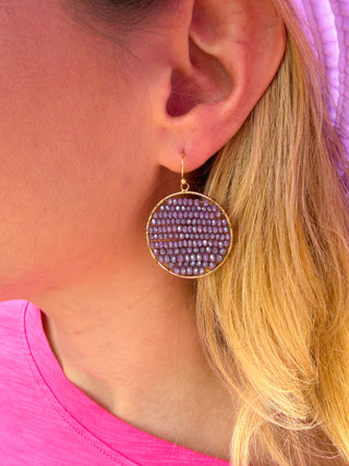 Purple Beaded Earrings