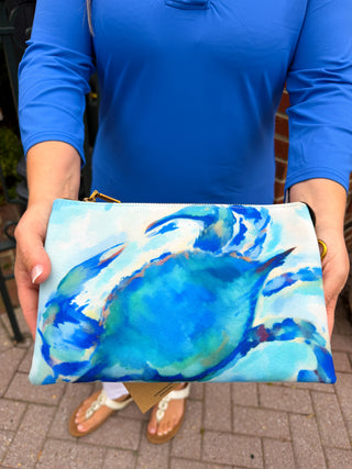 Watercolor Crab Crossbody Bag