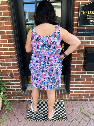 Lulu B Bright Jungle Sleeveless Cha Cha Tank