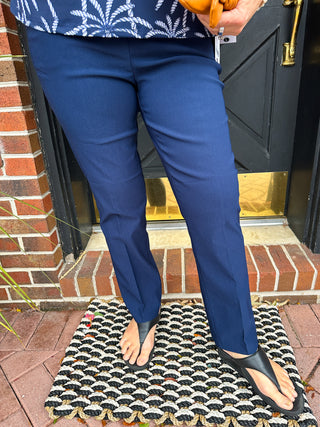 Bangladine by Lulu B Navy Pull-On Ankle Pant